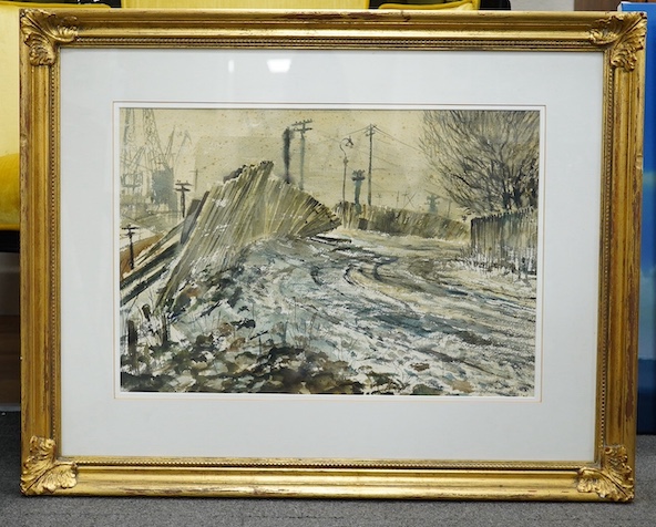 A.H. Herbert, watercolour, Industrial landscape signed, 35 x 50cm. Condition - fair to good